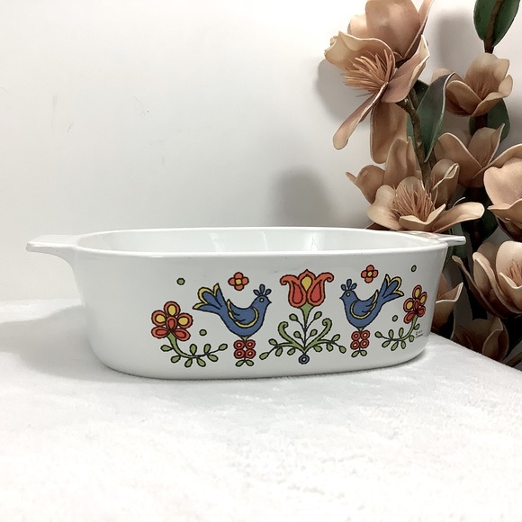 CORNINGWARE Country Festival Blue Birds Quart Pan - Picture 1 of 12
